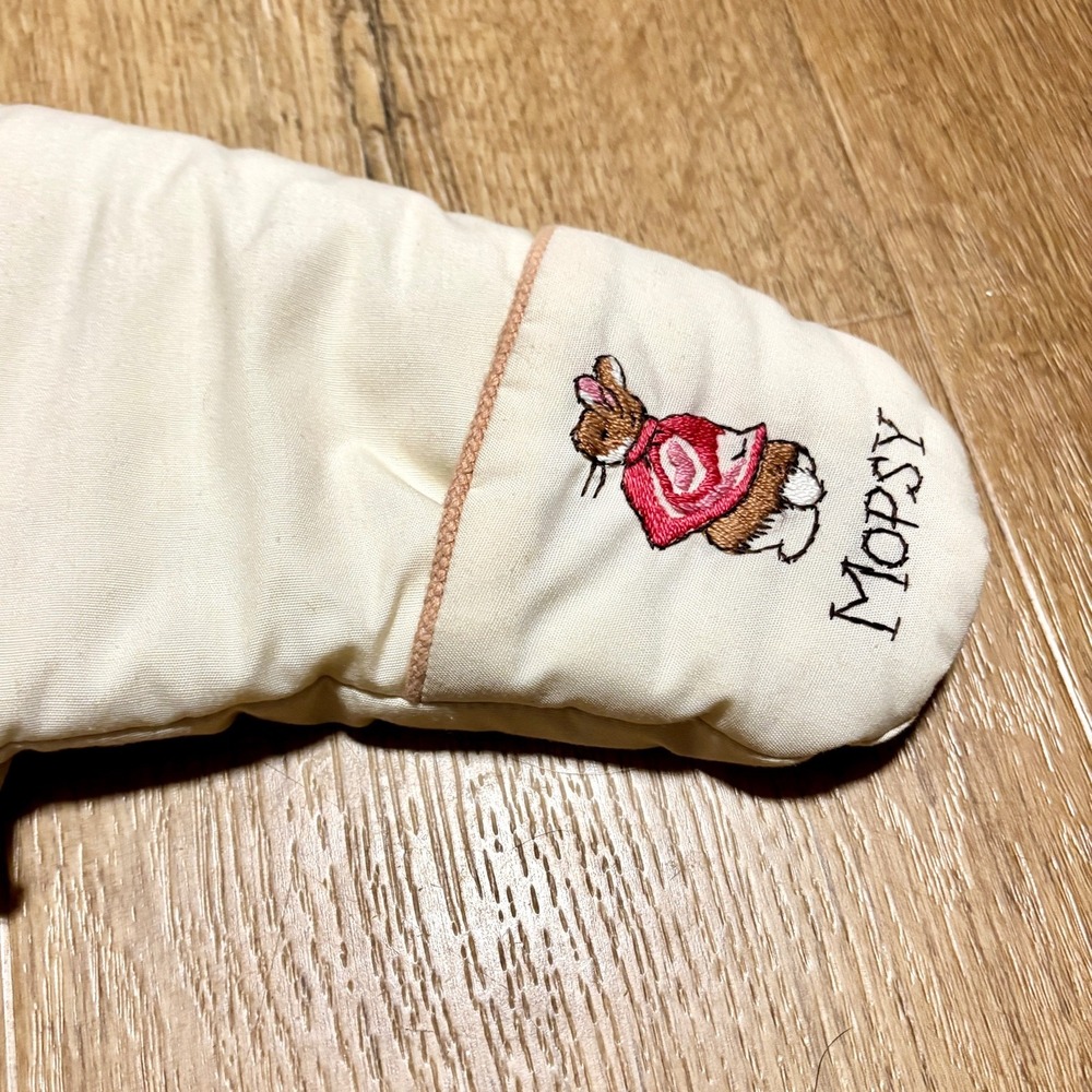 VTG Beatrix Potter Baby Bunting Snowsuit Peter Rabbit Embroidery Fur Hand Covers - Picture 4 of 13